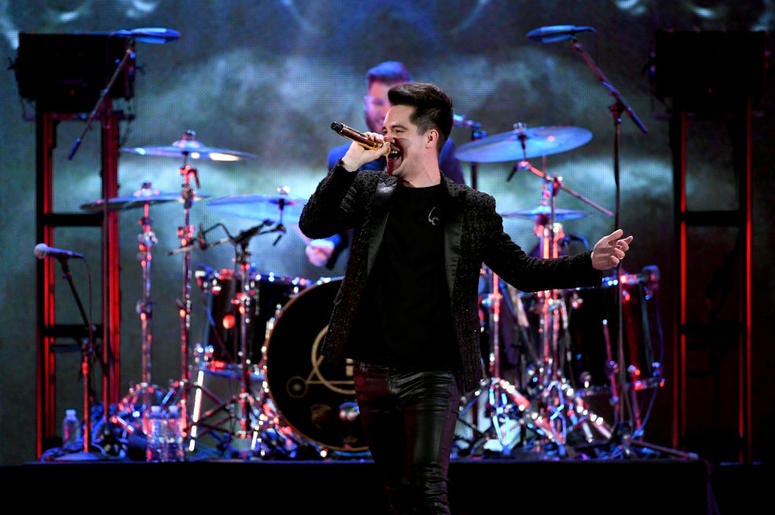 Brendon Urie of Panic! at the Disco performs onstage Brendon Urie of Panic! at the Disco performs onstage