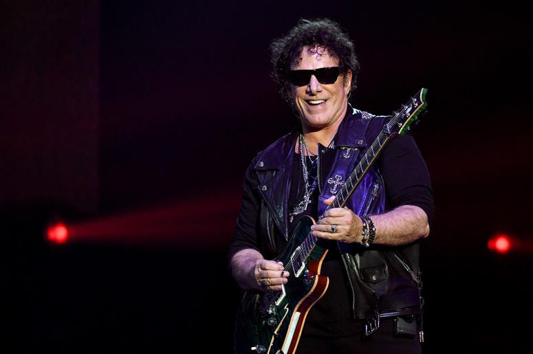 Guitarist Neal Schon of Journey performs during the first night of the band's second nine-show residency at The Joint inside the Hard Rock Hotel & Casino on May 3, 2017 in Las Vegas, Nevada.