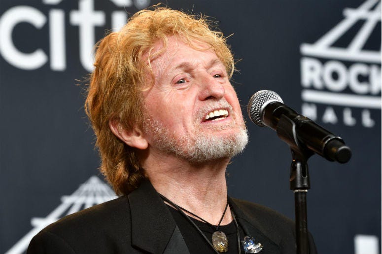 2017 inductee Jon Anderson of Yes attends the Press Room at the 32nd Annual Rock & Roll Hall of Fame Induction Ceremony at the Barclays Center in Brooklyn, NY on Apri;l 7, 2017 2017 inductee Jon Anderson of Yes attends the Press Room at the 32nd Annual Rock & Roll Hall of Fame Induction Ceremony at the Barclays Center in Brooklyn, NY on Apri;l 7, 2017