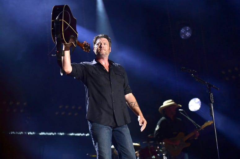 Blake Shelton Nashville, Tennessee - Blake Shelton. 2018 CMA Fest Nightly Concert held at Nissan Stadium.