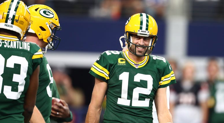 Aaron Rodgers smiling