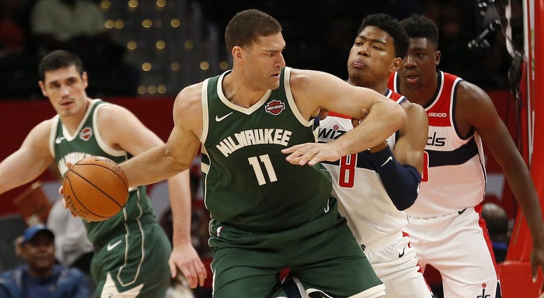 Brook Lopez and Ersan for the Milwaukee Bucks