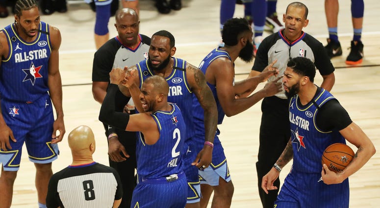 LeBron James Kawhi Leonard Chris Paul NBA All sTAR game