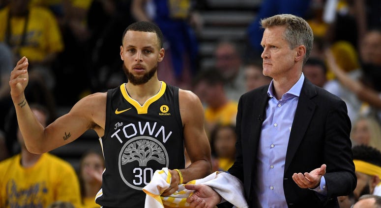 Steve Kerr Steph Curry Golden State Warriors NBA Finals