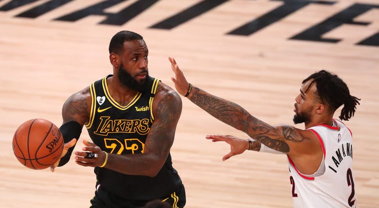 LeBron James Lakers Blazers