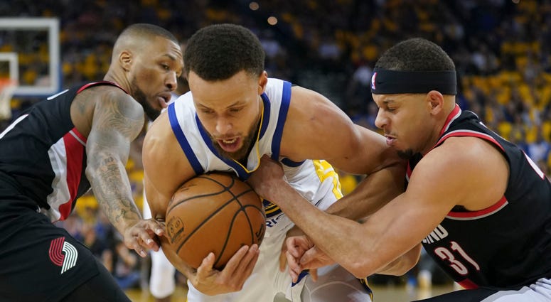Steph Curry Seth Curry Warriors Trail Blazers NBA