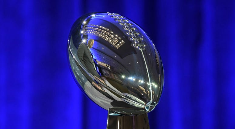 Vince Lombardi trophy on display in advance of Super Bowl LII between the New England Patriots and Philadelphia Eagles at Hilton Minneapolis. NFL: Super Bowl LII-Commissioner Roger Goodell Press Conference