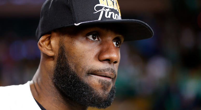 Cleveland Cavaliers forward LeBron James (23) after game five of the Eastern conference finals of the NBA Playoffs against the Boston Celtics at the TD Garden. NBA: Playoffs-Cleveland Cavaliers at Boston Celtics
