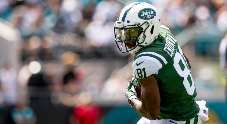 New York Jets wide receiver Quincy Enunwa (81) catches the ball during the first half against the Jacksonville Jaguars at TIAA Bank Field New York Jets wide receiver Quincy Enunwa (81) catches the ball during the first half against the Jacksonville Jaguars at TIAA Bank Field