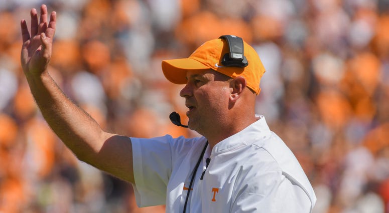 Tennessee Volunteers head coach Jeremy Pruitt during the first quarter against the Georgia State Panthers at Neyland Stadium Tennessee Volunteers head coach Jeremy Pruitt during the first quarter against the Georgia State Panthers at Neyland Stadium
