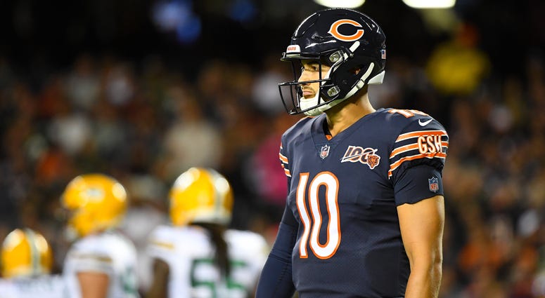 Chicago Bears quarterback Mitchell Trubisky (10) during the second quarter against the Green Bay Packers at Soldier Field. Chicago Bears quarterback Mitchell Trubisky (10) during the second quarter against the Green Bay Packers at Soldier Field.