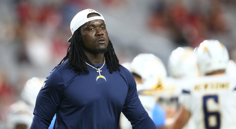 Los Angeles Chargers running back Melvin Gordon against the Arizona Cardinals during a preseason game at State Farm Stadium. Los Angeles Chargers running back Melvin Gordon against the Arizona Cardinals during a preseason game at State Farm Stadium.