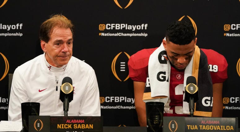 Nick Saban Tua Alabama Clemson