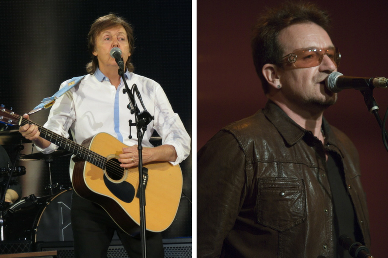 Paul McCartney and Bono Paul McCartney and Bono