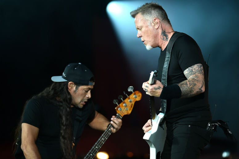 Robert Trujillo and James Hetfield of Metallica Robert Trujillo and James Hetfield of Metallica