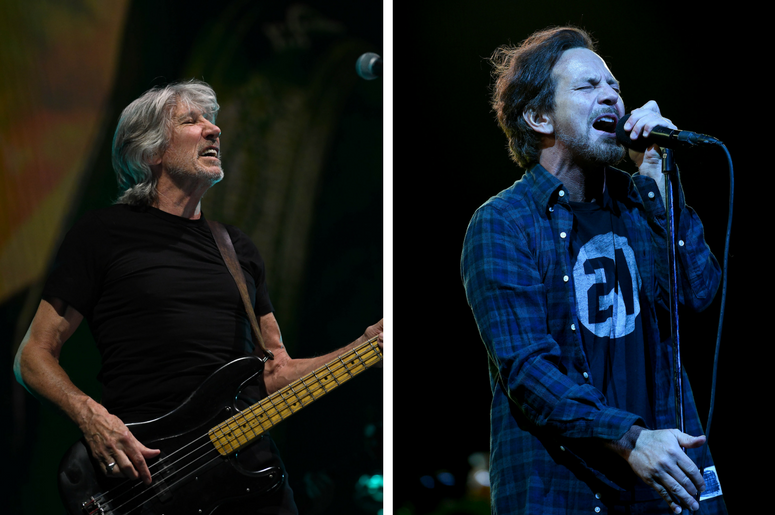 Roger Waters of Pink Floyd and Eddie Vedder of Pearl Jam Roger Waters of Pink Floyd and Eddie Vedder of Pearl Jam