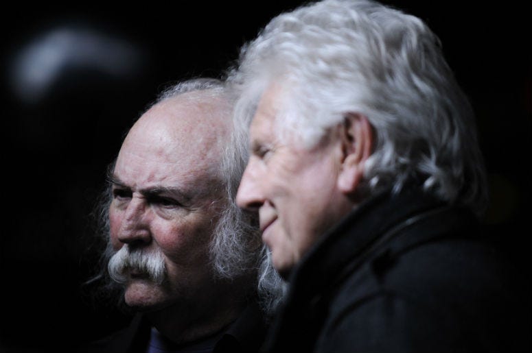 David Crosby and Graham Nash being interviewed on the red carpet at the 7th Annual Focus for Change Benefit for WITNESS at Roseland Ballroom David Crosby and Graham Nash being interviewed on the red carpet at the 7th Annual Focus for Change Benefit for WITNESS at Roseland Ballroom