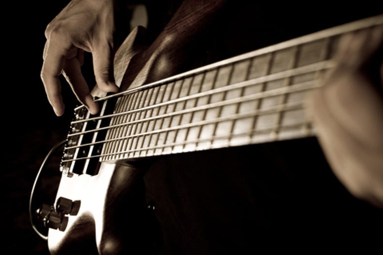 Playing the bass guitar Playing the bass guitar