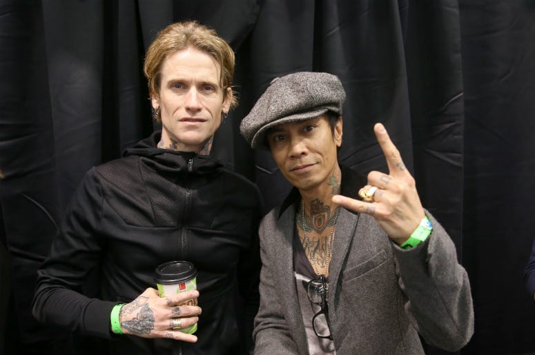 Josh Todd and Stevie D of 'Buckcherry' attend the 2017 NAMM Show Josh Todd and Stevie D of 'Buckcherry' attend the 2017 NAMM Show