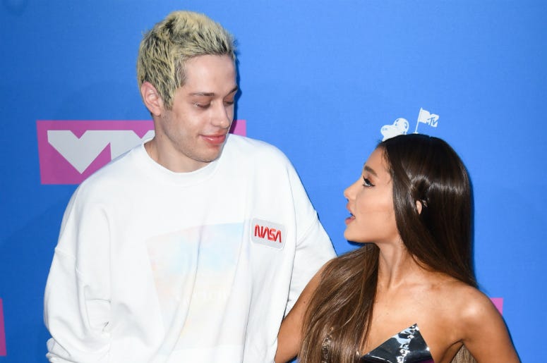Pete Davidson & Ariana Grande Pete Davidson and Ariana Grande arriving at the MTV Video Music Awards 2018, Radio City, New York.