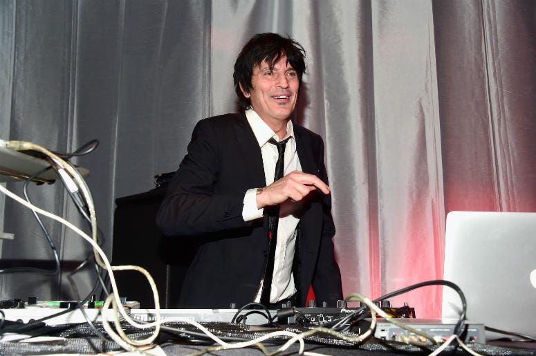Drummer/DJ Tommy Lee performs onstage during Glazer Palooza and Suits and Sneakers on February 3, 2016 Drummer/DJ Tommy Lee performs onstage during Glazer Palooza and Suits and Sneakers on February 3, 2016