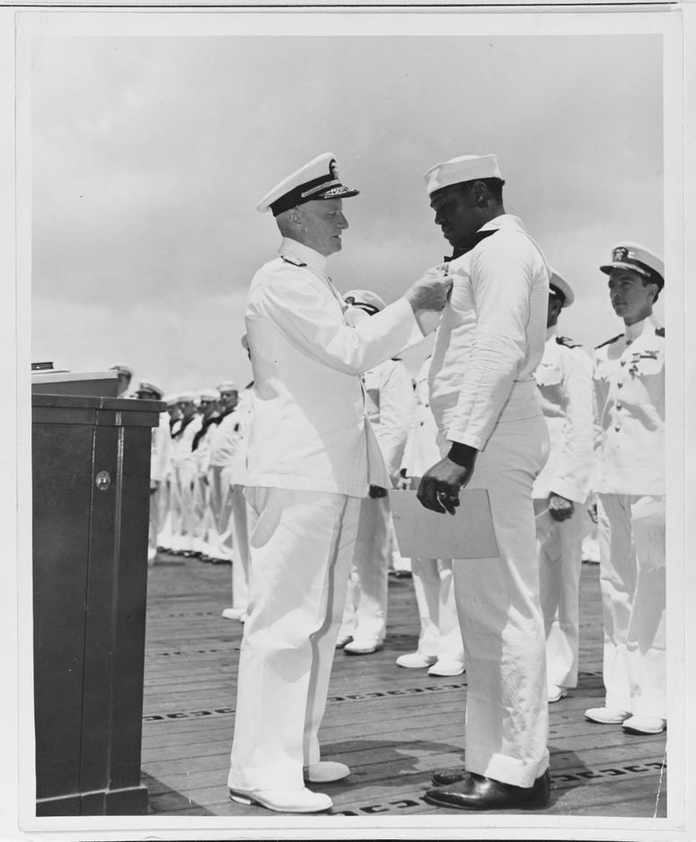 Nimitz Awards Miller the Navy Cross