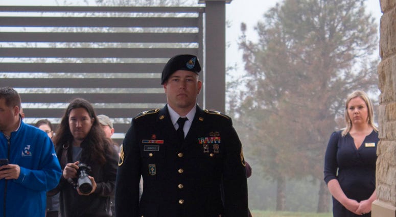 Flag draped coffin