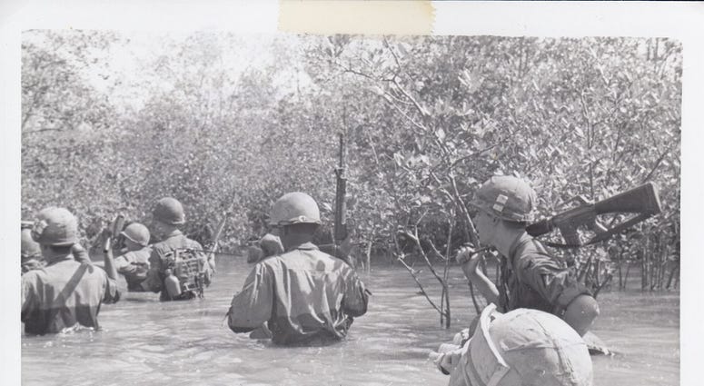 9th Infantry Signal Corps crossing a river 9th Infantry Signal Corps crossing a river