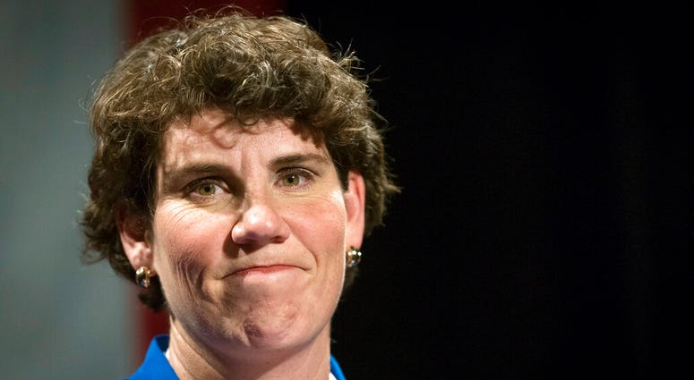 In this Nov. 6, 2018, file photo, Amy McGrath speaks to supporters in Richmond, Ky In this Nov. 6, 2018, file photo, Amy McGrath speaks to supporters in Richmond, Ky