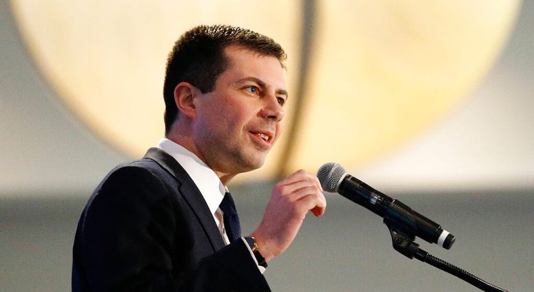 Democratic presidential candidate former South Bend, Ind., Mayor Pete Buttigieg speaks at the Iowa State Education Association Candidate Forum