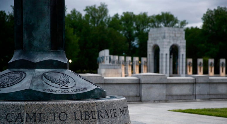 This May 6, 2020, photo shows the World War II Memorial in Washington