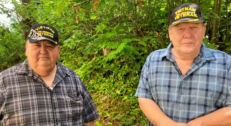 Chris Kiana, left, and Harold Rudolph pose for a photo July 20, 2020, in Anchorage, Alaska