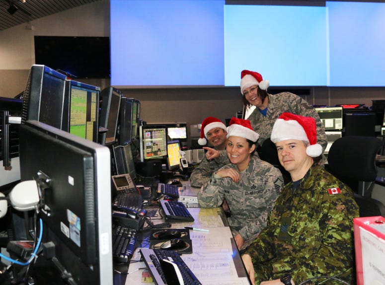 New York Air National Guardsmen and their Canadian counterparts at the Eastern Air Defense Sector train to support NORAD's annual Santa tracking operation.