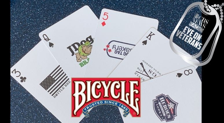 Bicycle Playing Cards recently released the Frontlnie Leaders deck, whic display great vetrean owned businesses on every card. Bicycle Playing Cards recently released the Frontlnie Leaders deck, whic display great vetrean owned businesses on every card.