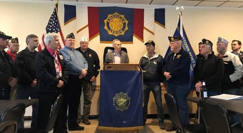 Rep. Anthony Brindisi and veterans of the American Legion. Rep.AnthonyBrindisiandveterans