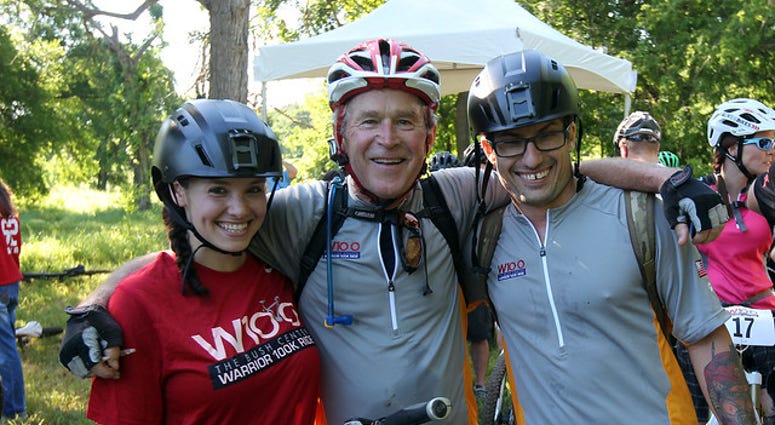 George W. Bush with bikers