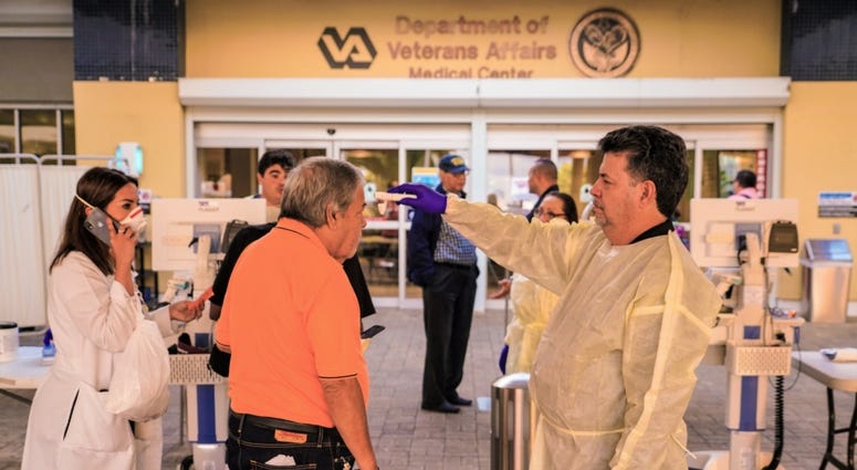 People are screened before entering the San Juan, Puerto Rico VA Medical Center. CoronavirusVA