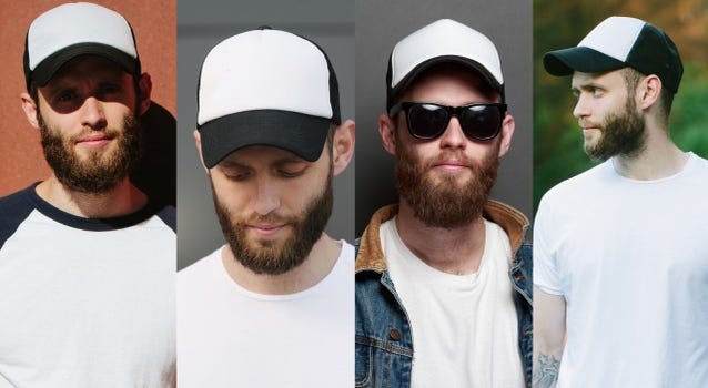 Facial Recognition This image demonstrates how an object, like the cap in this series of photos, can be a used by a hacker to corrupt data training an AI system in facial and object recognition