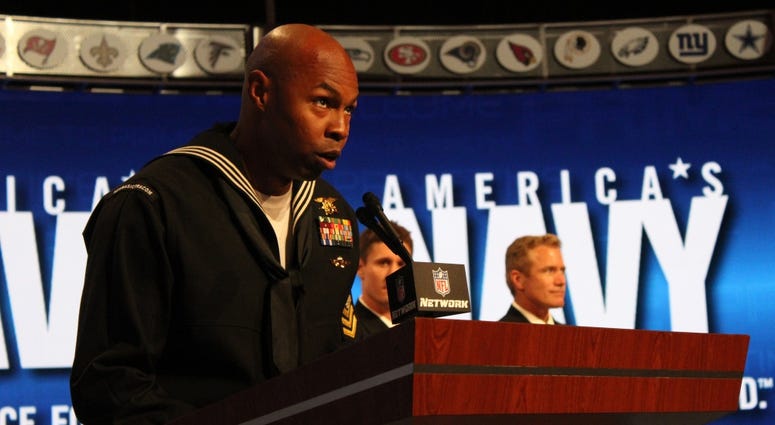 Special Operator 1st Class (SEAL) Floyd Mclendon announces the 84th overall selection in the Third Round of the 2013 NFL Draft at Radio City Music Hall. Special Operator 1st Class (SEAL) Floyd Mclendon announces the 84th overall selection in the Third Round of the 2013 NFL Draft at Radio City Music Hall.