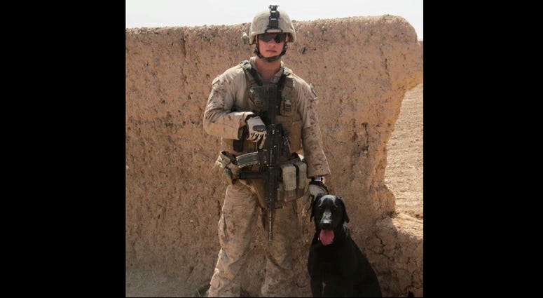 Marine Cpl. Matt Foster and his K9 Mick in Afghanistan. FosterandMickAfghanistan-MissionK9