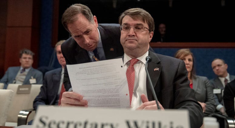 Robert Wilkie, Veterans Affairs Secretary goes over notes before the hearing at Capitol Hill on December 19, 2018 in Washington, DC. Wilkie testified on the agencies mission to modernize health care access and services for veterans. VASecRobertWilkie