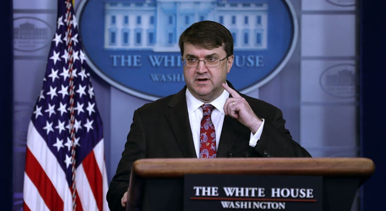 U.S. Veterans Affairs Secretary Robert Wilkie talks to reporters in the Brady Press Briefing Room at the White House November 08, 2019 in Washington, DC. Wilkie