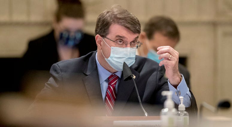 Veterans Affairs Secretary Robert Wilkie speaks during a House Appropriations Subcommittee on Military Construction, Veterans Affairs, and Related Agencies hearing on Capitol Hill about the Department of Veterans Affairs response to COVID-19 on May 28. Veterans Affairs Secretary Robert Wilkie speaks during a House Appropriations Subcommittee on Military Construction, Veterans Affairs, and Related Agencies hearing on Capitol Hill about the Department of Veterans Affairs response to COVID-19 on May 28.