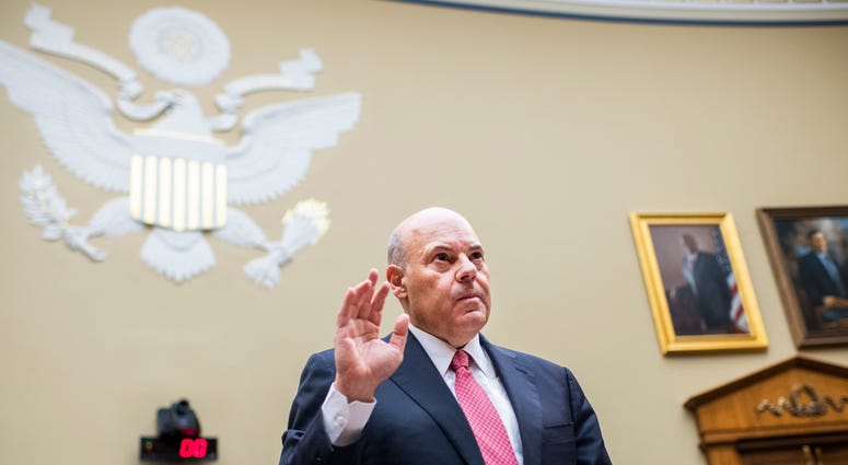 U.S. Postal Service Postmaster General Louis DeJoy is sworn in for a hearing before the House Oversight and Reform Committee on August 24, 2020 on Capitol Hill in Washington, DC. U.S. Postal Service Postmaster General Louis DeJoy is sworn in for a hearing before the House Oversight and Reform Committee on August 24, 2020 on Capitol Hill in Washington, DC.