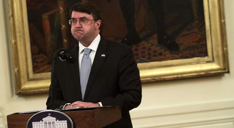 U.S. Veterans Affairs Secretary Robert Wilkie speaks during an East Room event to announce the “PREVENTS Task Force” at the White House June 17, 2020 in Washington, DC. U.S. Veterans Affairs Secretary Robert Wilkie speaks during an East Room event to announce the “PREVENTS Task Force” at the White House June 17, 2020 in Washington, DC.