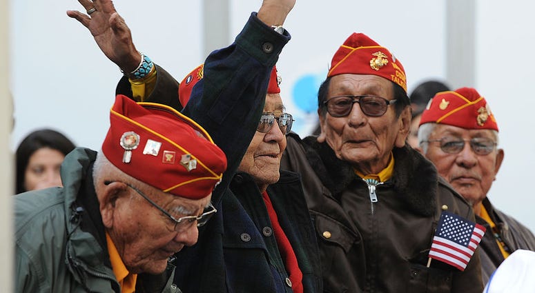 A group of Navajo Code Talkers attends the 2011 Citi Military Appreciation Day event to honor U.S. veterans and current service members at Citi Pond in Bryant Park on November 11, 2011 in New York City. NativeVeterans
