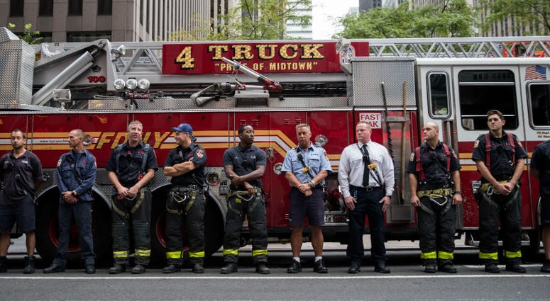 Firefighters from FDNY Engine 54, Ladder 4, Battalion 9. Navy SEAL is told he is too old to join FDNY.