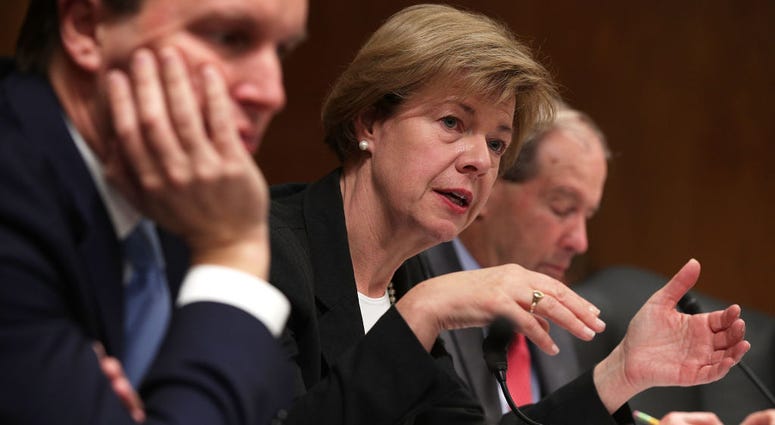 Sen. Tammy Baldwin, D-Wisc., at a hearing before the Military Construction, Veterans Affairs, and Related Agencies Subcommittee of the Senate Appropriations Committee November 15, 2017 on Capitol Hill in Washington, DC. TammyBaldwin