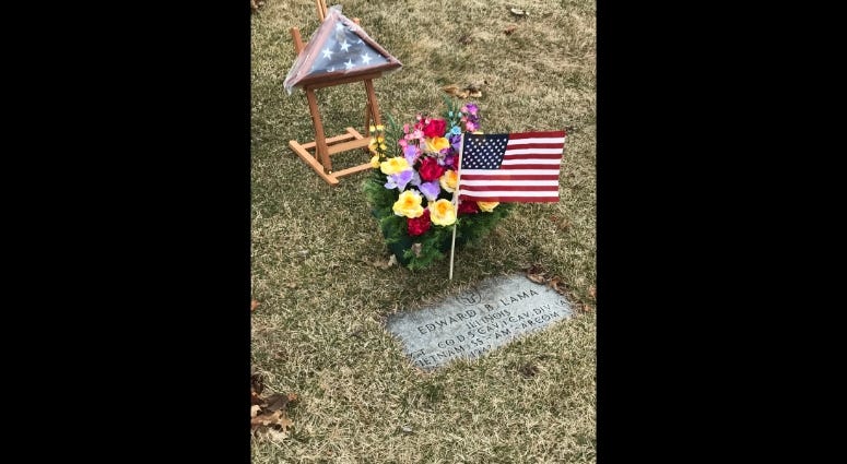 Grave site of Edward B. Lama, who was killed in Vietnam March 31, 1969.