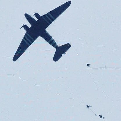 Domeij jumped from a C-47 over Normandy Jumpers exit a C-47 over Normandy on the 75th Anniversary of D-Day